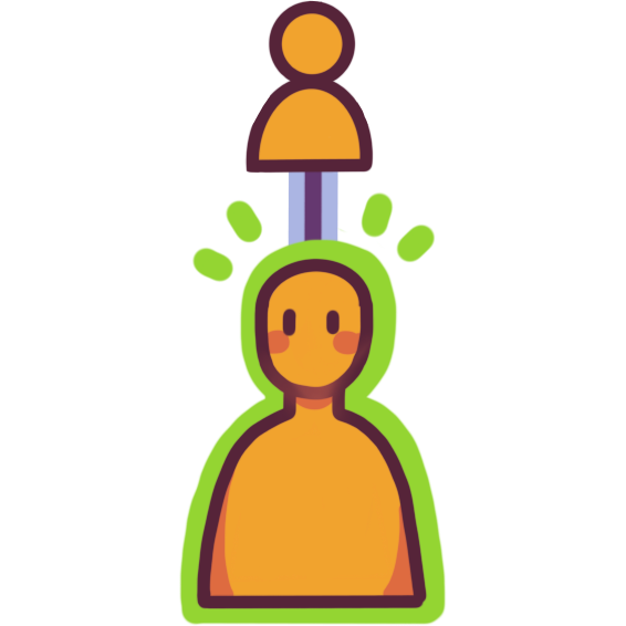  Parent and child are linked, and the child is outlined in green.